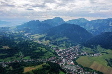 Fototapeta premium Aerial view of the village of Terchova in Slovakia 