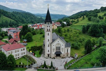 Fototapeta na wymiar Aerial view of the village of Terchova in Slovakia 