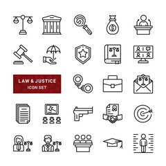 Law and Justice icon set