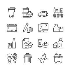 Trash Related Icon Set.