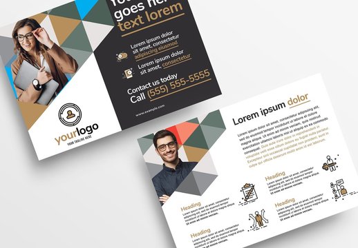 Modern Flyer with Geometric Pattern for Corporate Business Services