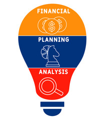 FPA  - financial planning and analysis. acronym business concept. vector illustration concept with keywords and icons. lettering illustration with icons for web banner, flyer, landing page.