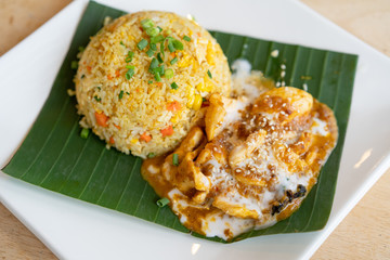 chicken satay and rice Local food