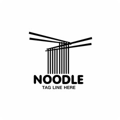 Noodle logo and noodle with chopsticks logo vector.
