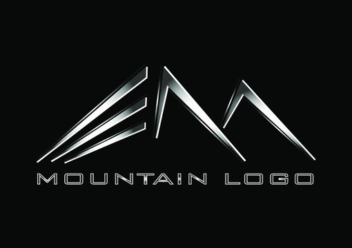 mountain dark chrome logo vector