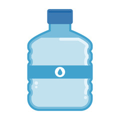 Blue flat plastic water bottle carboy.Vector illustration of plastic water carboy.
