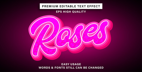 Editable text effect - roses