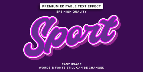 Editable text effect - sport