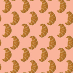 Croissant Seamless Vector Pattern 01