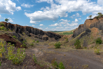 View of volcanic crater in Racos village, Brasov county, Romania