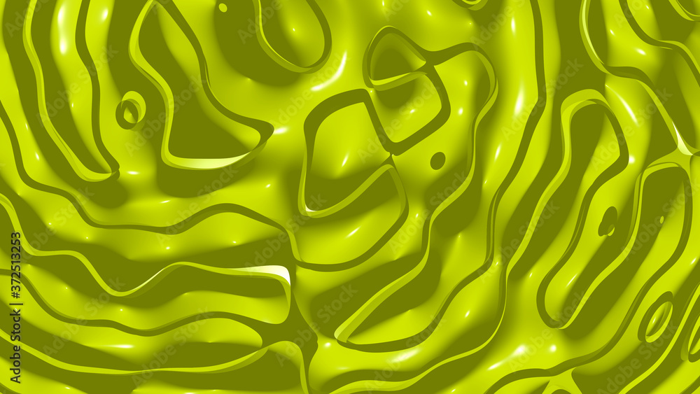 Poster plain 3d abstract background of monochromic electric lime color with shadow and coloring suitable fo