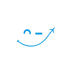 Travel agency, tourism app and trips logo, Emblem design on white background