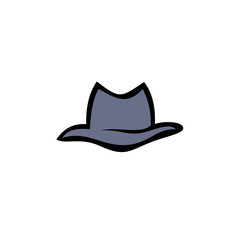 Fedora hat vector illustration. Isolated on white background.

