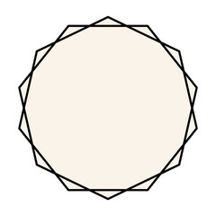 black ornament frame in circle shaped design of Decorative element theme Vector illustration