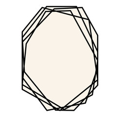 black ornament frame in hexagon shaped design of Decorative element theme Vector illustration