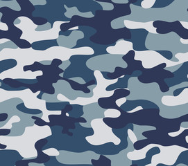 
Camouflage seamless blue vector background. Camouflage design for printing.