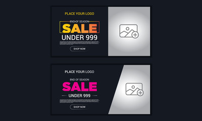 Summer big sale web banner post tempalte,typography poster, with flamingo and Summer Sale Banner, Template Background. Vector Illustration