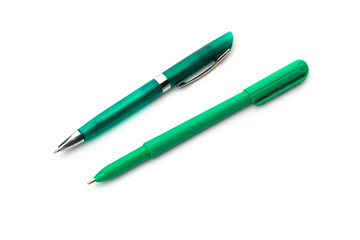 Pencil and pen collection isolated on white