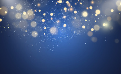 Brilliant gold dust vector shine. Glittering shiny ornaments for background. Vector illustration.