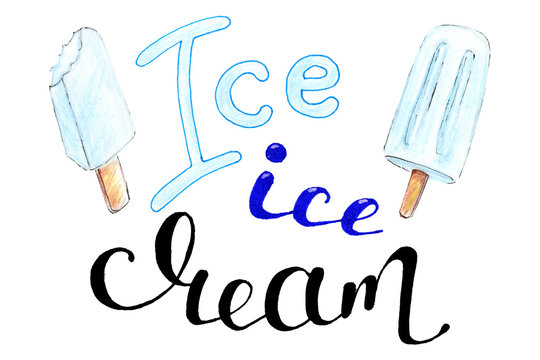 Ice cream lettering with ice cream