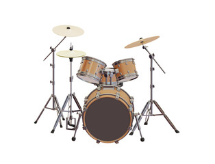 Fototapeta premium drum kit isolated on white background. 3d render