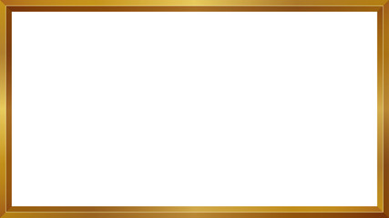 ゴールドのシンプルな額縁のフレームイラスト_三角型_16:9