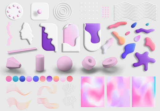 Kit art&iacute;stico 3D suave y surrealista