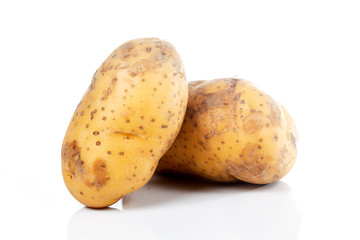 Unpeeled raw potatoes