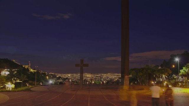 Day to night transition time lapse from Pra&ccedil;a do Papa a very popular square for leisure in Belo Horizonte, capital of Minas Gerais state in Brazil.