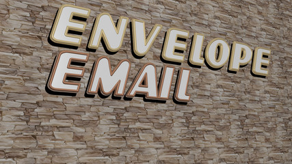 ENVELOPE EMAIL text on textured wall, 3D illustration for background and design