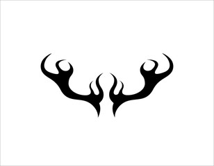 Deer antler ilustration logo vector template	
