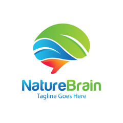 Health Brain logo designs concept vector, Nature Mind logo template