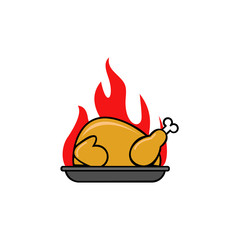 hot chicken fire label template. Restaurant Shop Design Element in Vintage Style for Logotype, Label, Badge and other design.
