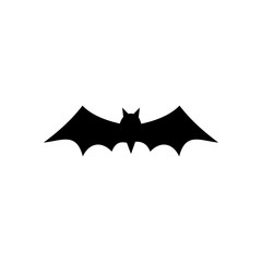 cartoon bat icon, silhouette style