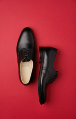 Male shoes. Derby. Men's fashion leather shoes