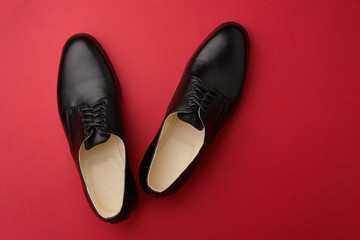 Male shoes. Derby. Men's fashion leather shoes