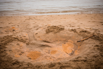 heart on the sand