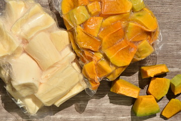 Legumes cortado picadinho mandioca cabotina varejão 