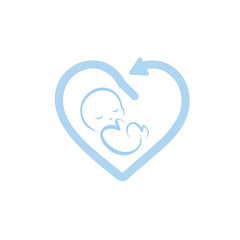 Child care logo. Baby logo. Vector illustration on white background.