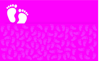 It is a girl. New born, pregnant or coming soon footprints shoes and shoe sole slogan. Kids or baby feet and foot steps Fun vector footsteps icon for print. Quote Love heart blue boy or pink girl sign