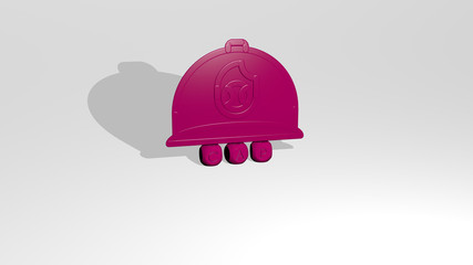 CAP 3D icon over cubic letters, 3D illustration for background and white