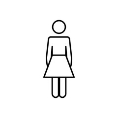 pictogram woman icon, line style