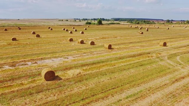 haystack in a field in hot weather