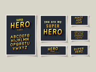 3d super hero lettering and alphabet on gray backgrounds design, typography retro and comic theme Vector illustration © Grgroup