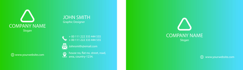 Green Blue Business card. Green Business card.