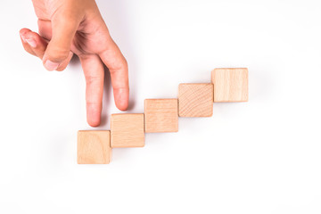 Finger Step Up the Wood Block Stair