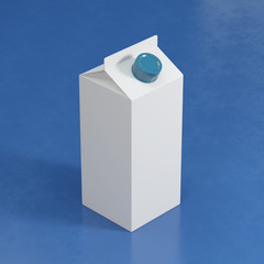 3d render illustration of a milk or juice package mockup on color background