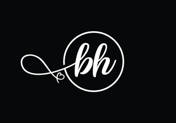Initial Monogram Letter B H Logo Design Vector Template. Graphic Alphabet Symbol for Corporate Business Identity