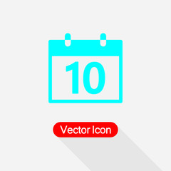 10 Calendar Icon Vector Illustration Eps10