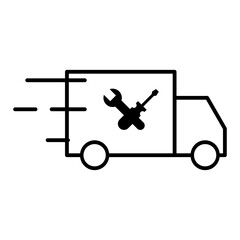 Outdoor service car icon